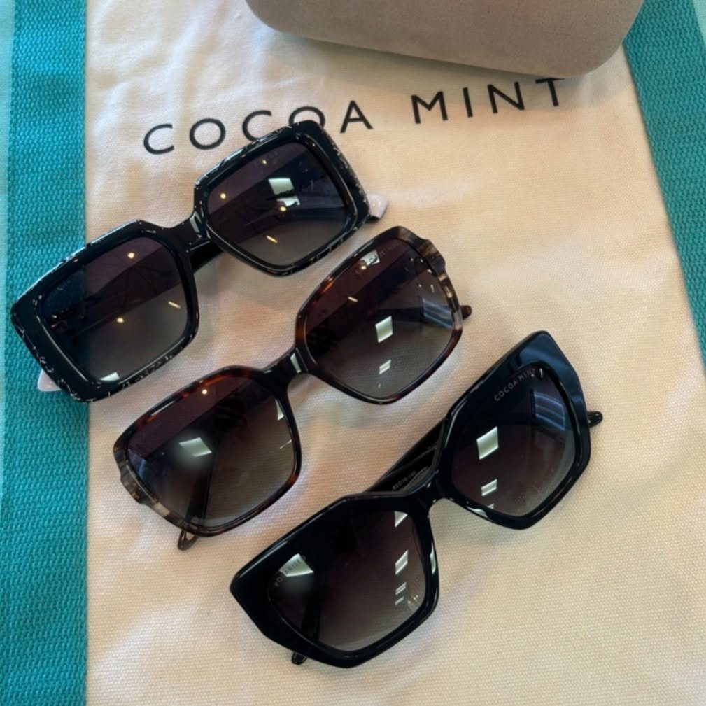 Three pairs of Cocoa Mint sunglasses