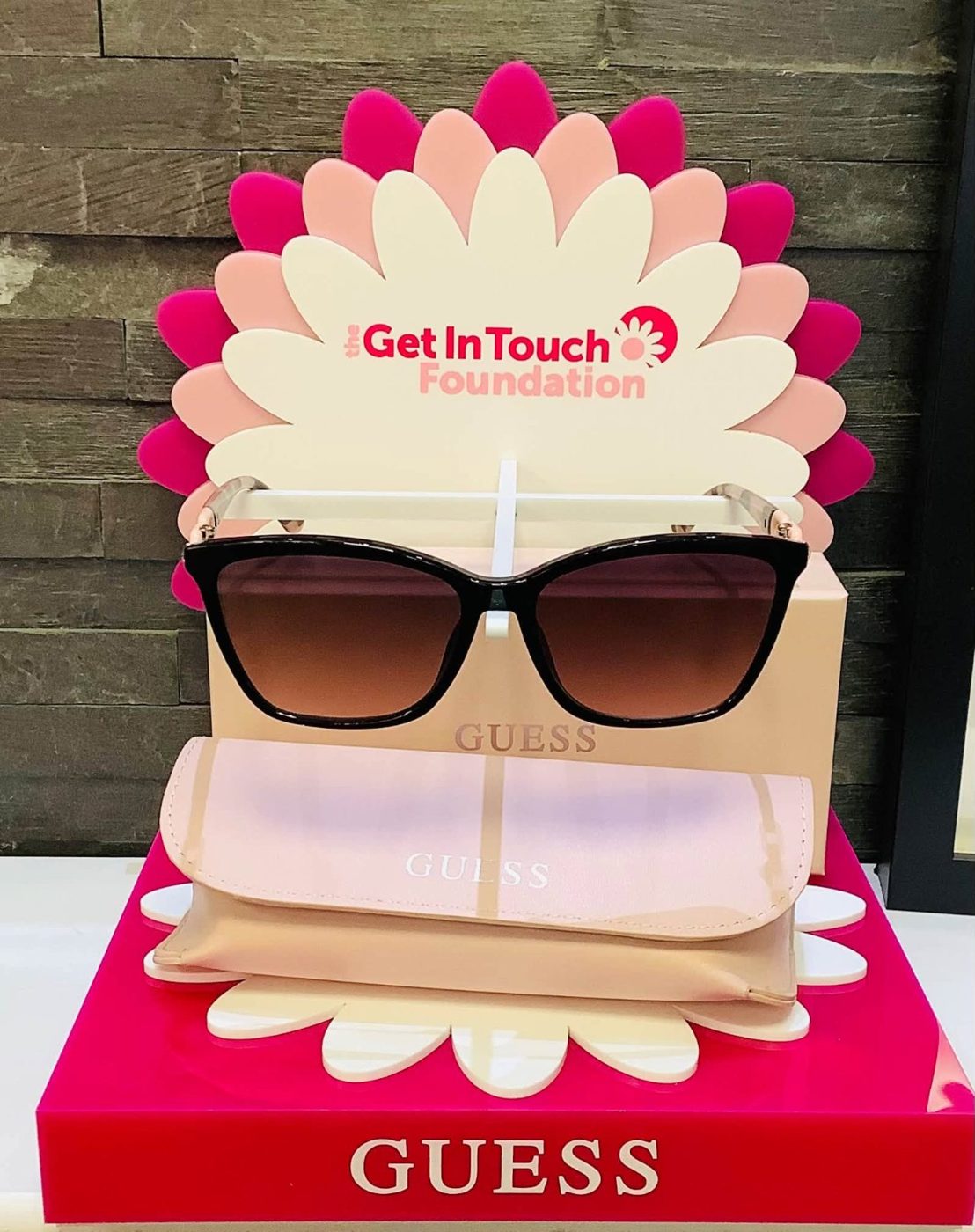 Guess sunglasses on display